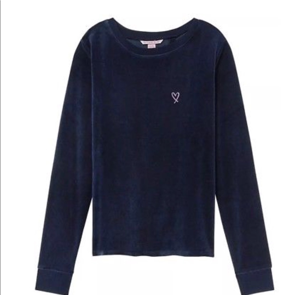 Victoria's Secret Velour Long Sleeve Crossback Top - Picture 5 of 7